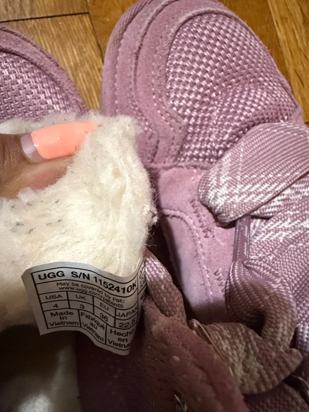 UGG Pink Kids High-Top Boots with Faux Fur Collar